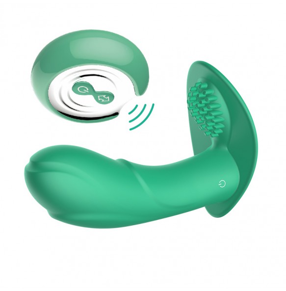 BRKJ Female Wireless Remote Control Warming Wearable Clitoris Vibrator (Chargeable - Green)
